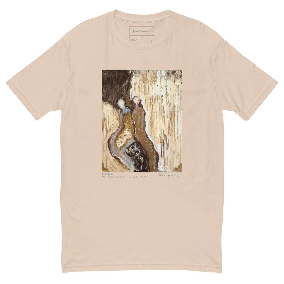 LEANING ON t-shirt – Cream – flat front