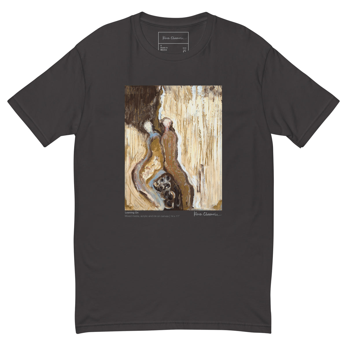 LEANING ON t-shirt – Graphite Black – flat front