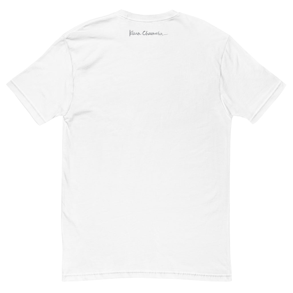 LEANING ON t-shirt – White – flat back with signature