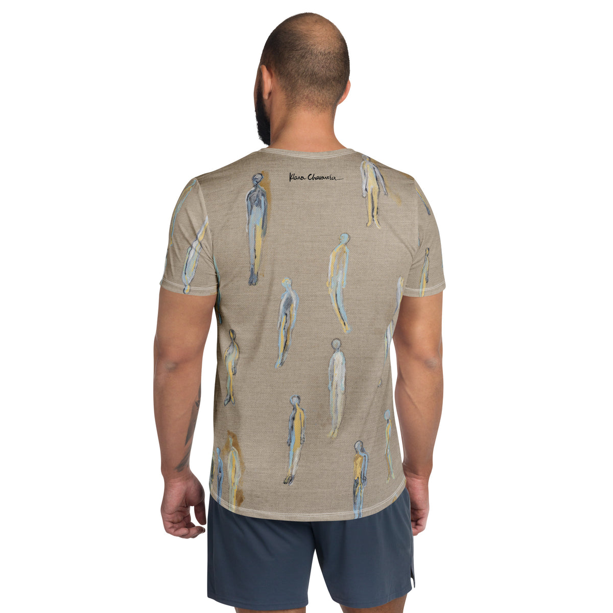 ASCENSION art men's athletic t-shirt – back on model
