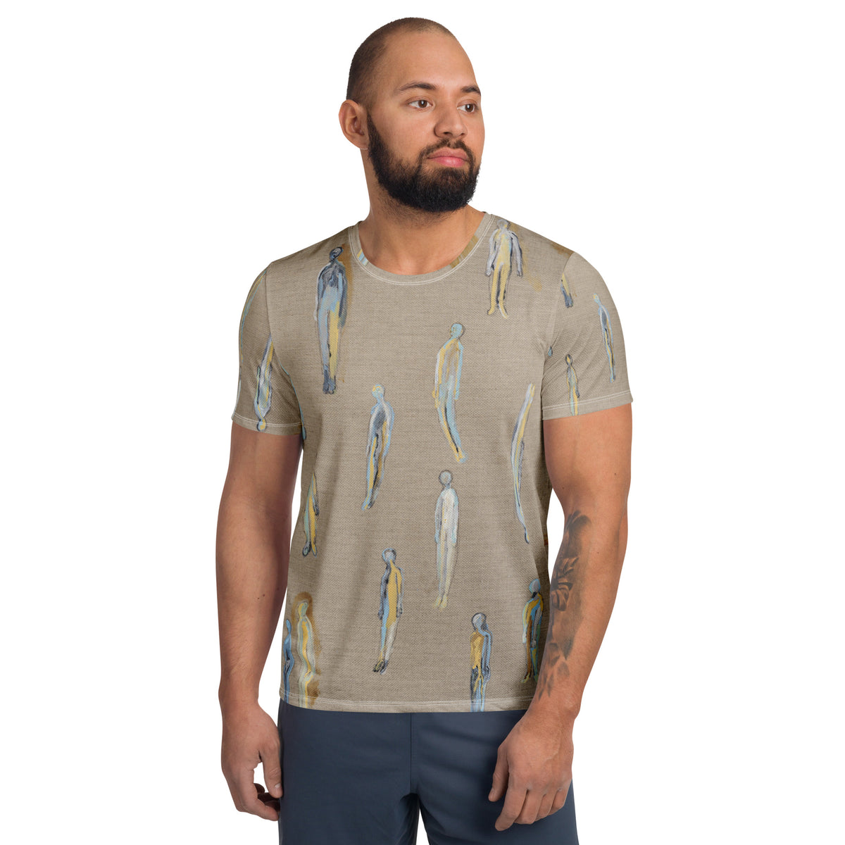 ASCENSION art men's athletic t-shirt – front on model