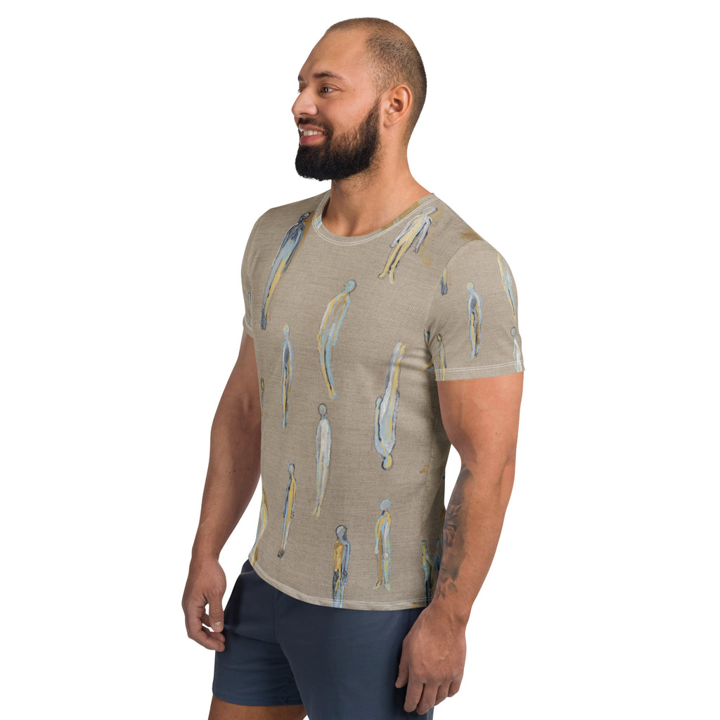ASCENSION art men's athletic t-shirt – 3/4 view on model