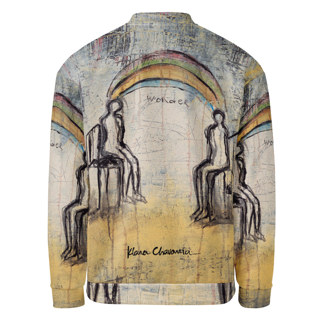 WONDER art Unisex Bomber Jacket – White – back