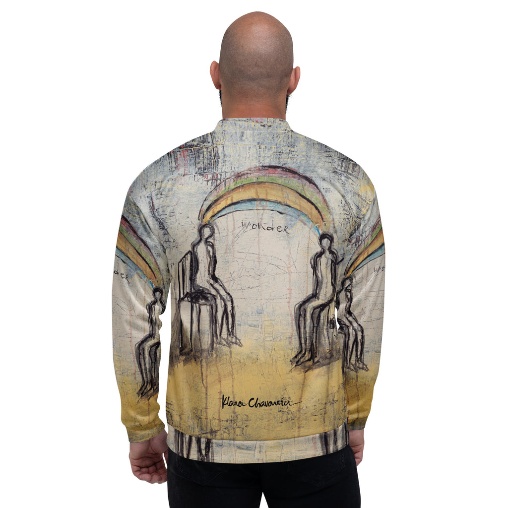 WONDER art Unisex Bomber Jacket – White – back