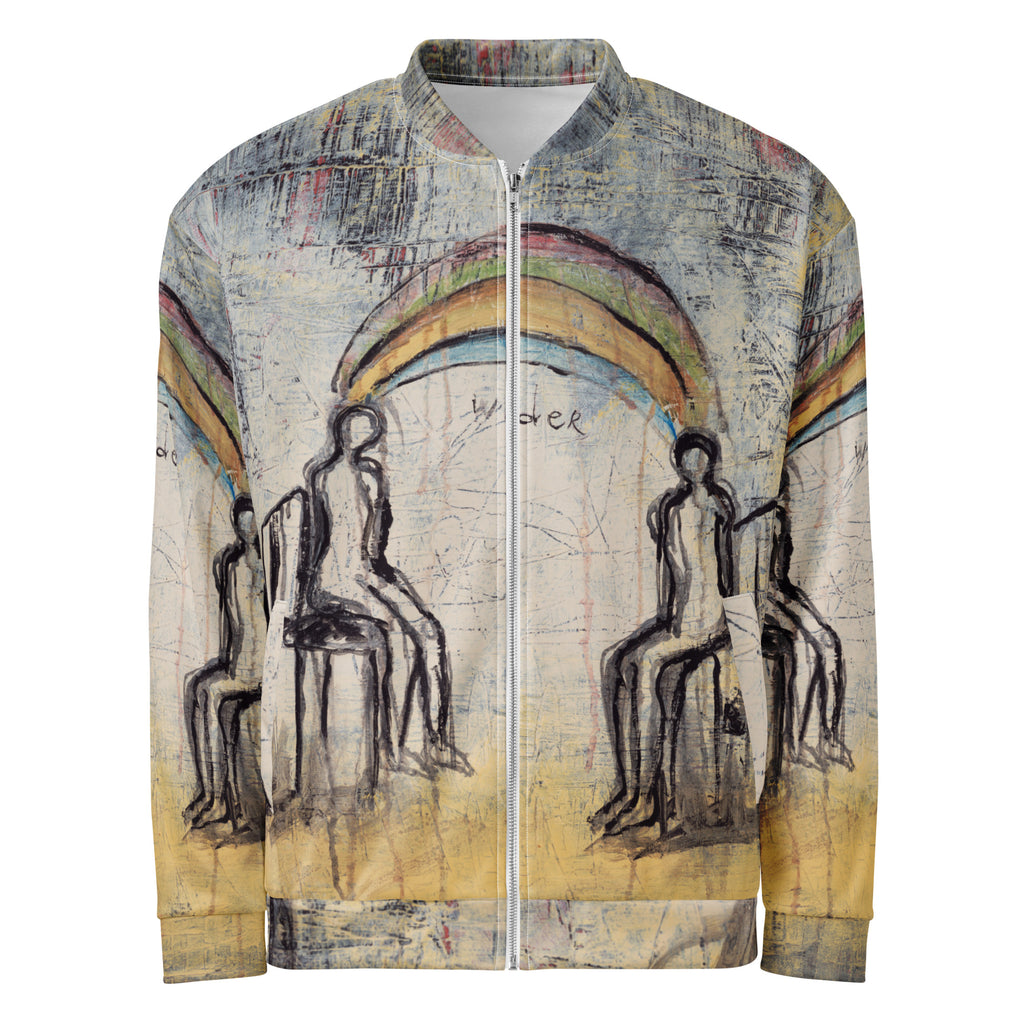 WONDER art Unisex Bomber Jacket – White – front