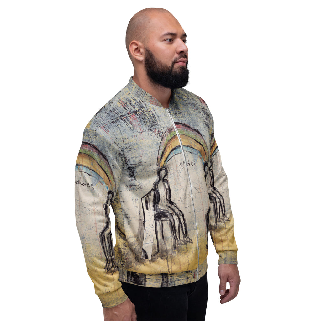 WONDER art Unisex Bomber Jacket – White – right