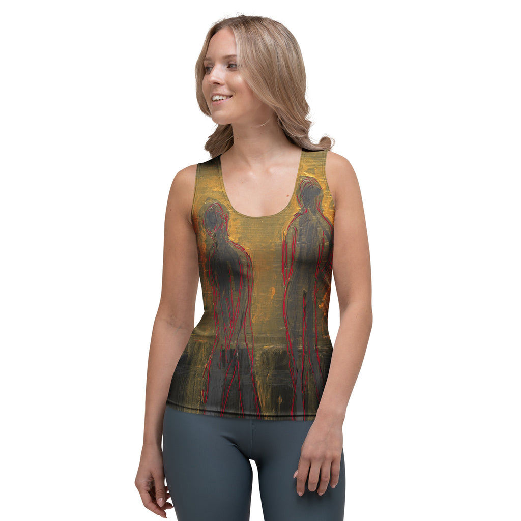 THE WALK art women's tank top – front on model