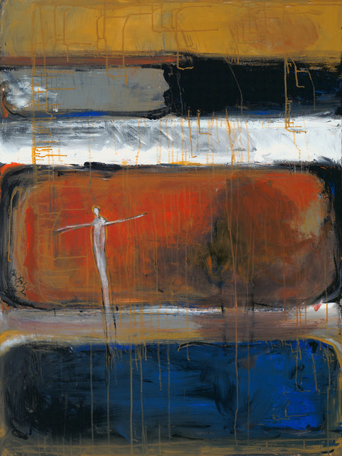 COURAGE & RISK (Valentía y Riesgo), original painting by Klara Chavarría, acrylic and mixed media, 2015