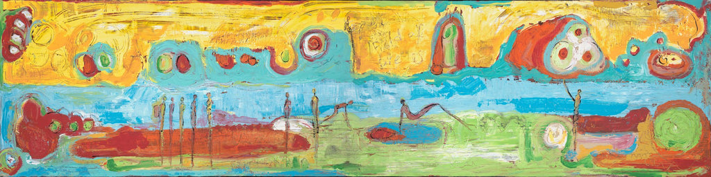 FIELD OF DREAMS (Campo de Sueños), original painting by Klara Chavarría, mixed media on linen, 2016