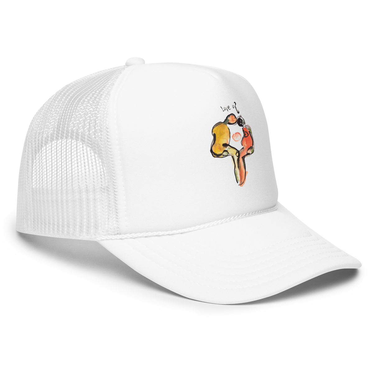LOVE U? Foam Trucker Hat – White – right front