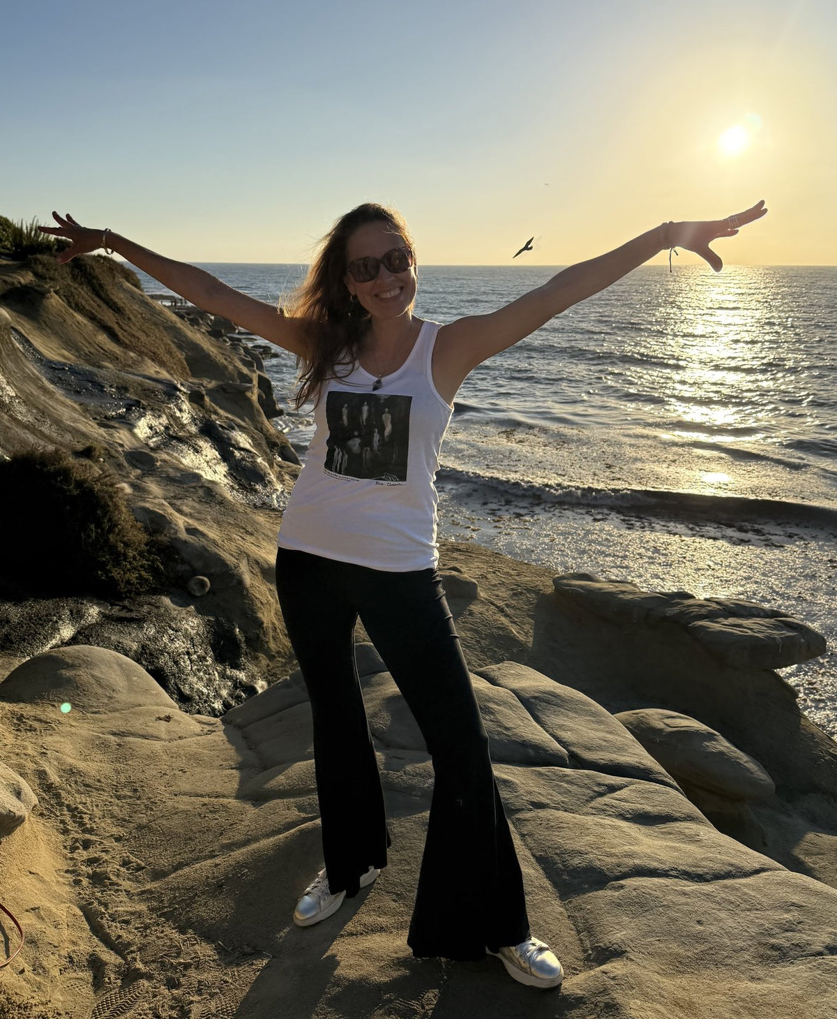 Klara Chavarría, artist, by the ocean in La Jolla