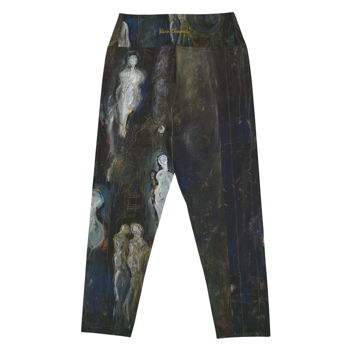 THE LIFE OF A SOUL art yoga capri leggings – flat back with signature