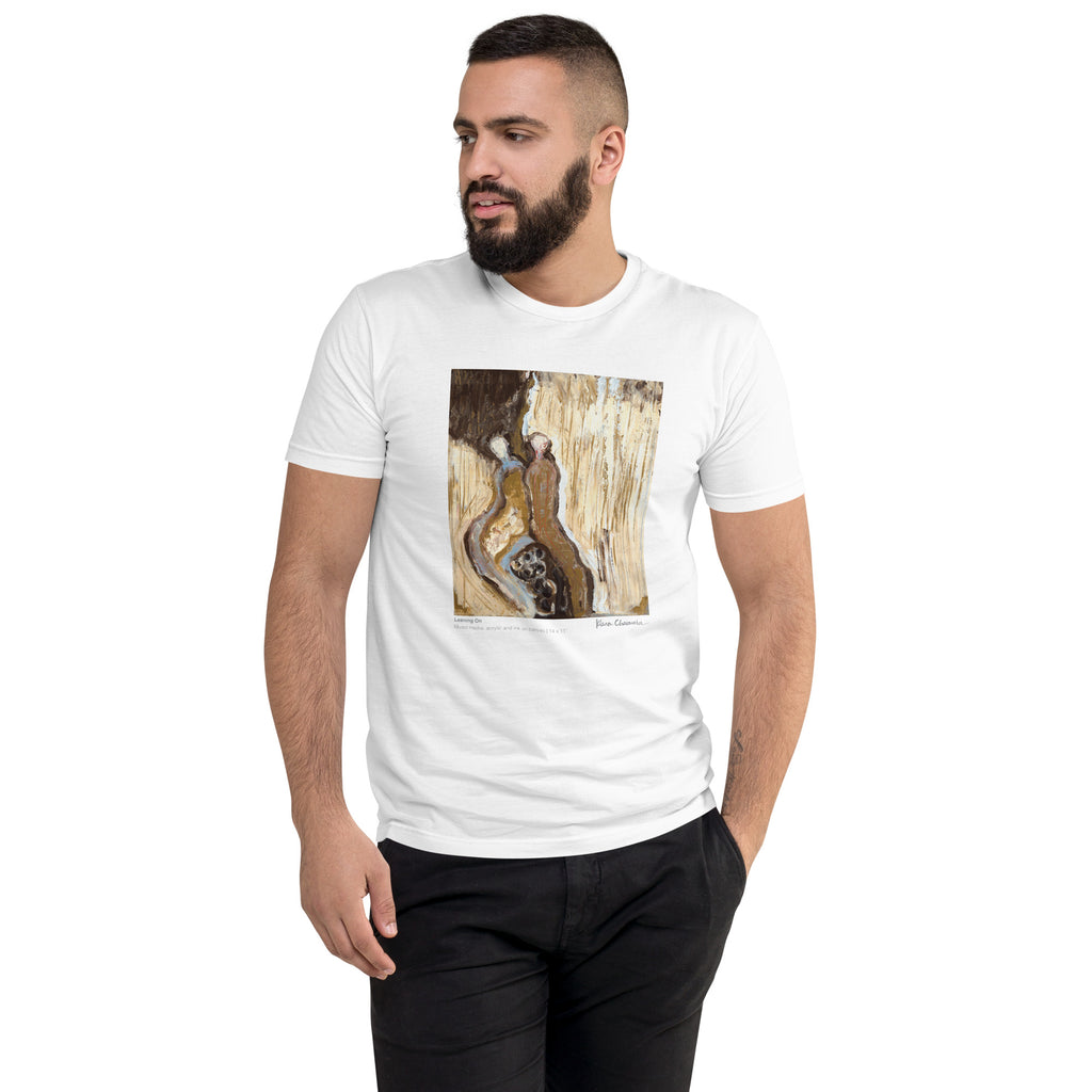 LEANING ON t-shirt – White – front on model