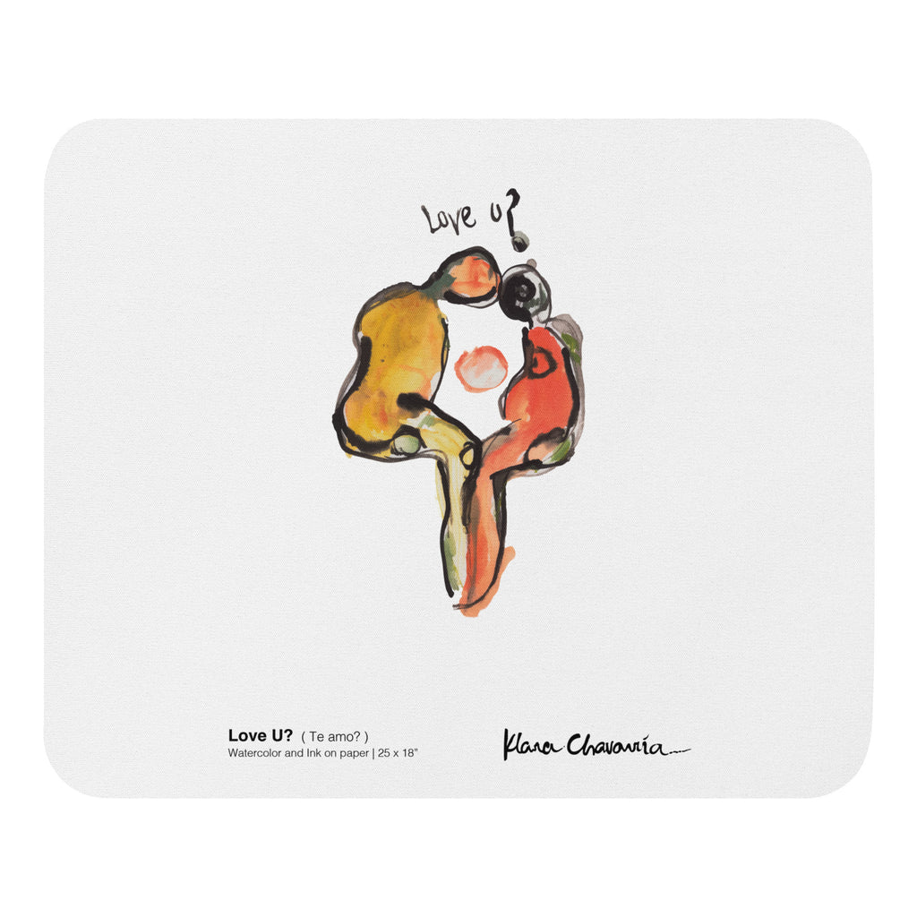 LOVE U? Mouse Pad – front, flat