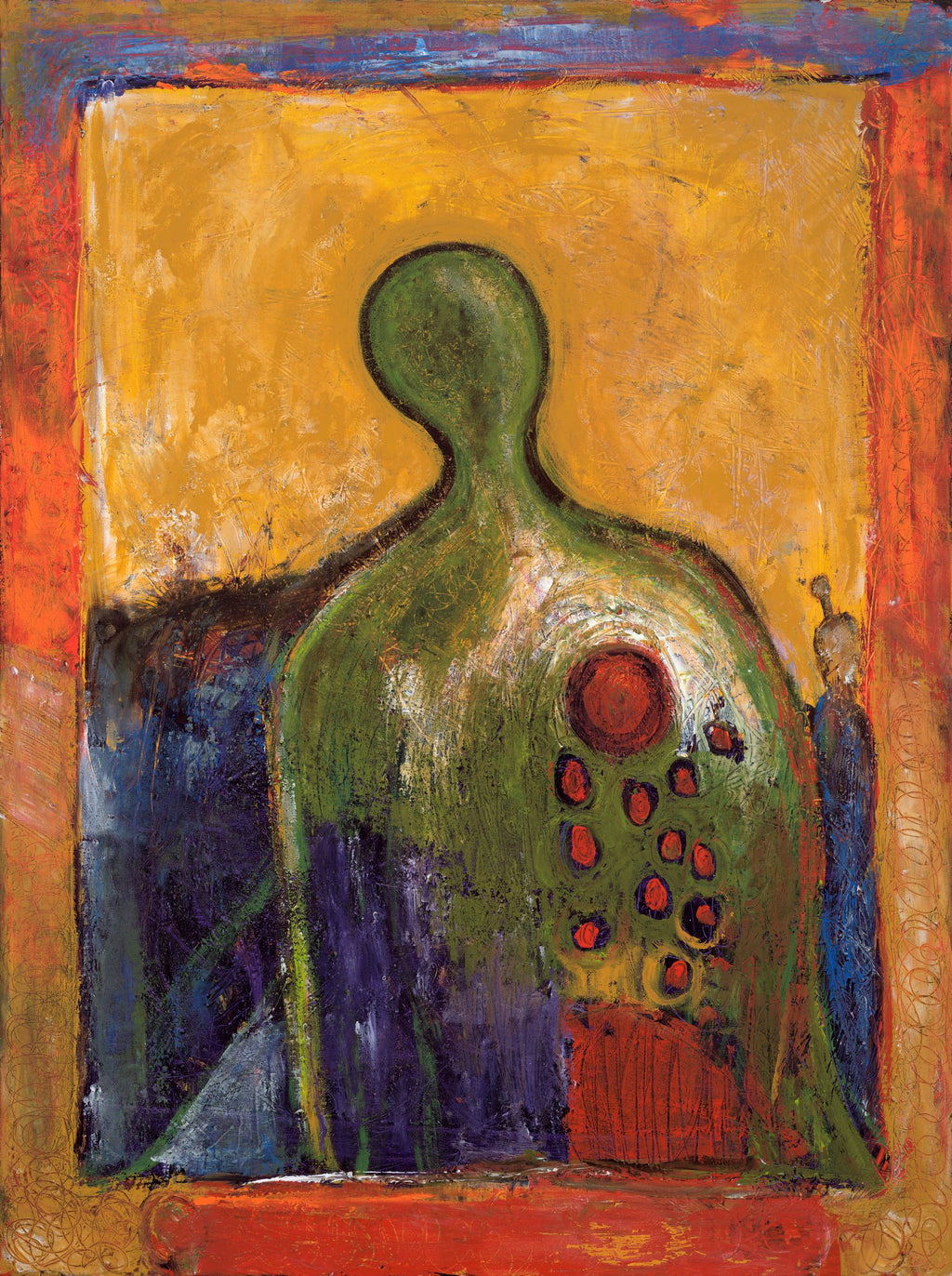 TEARS FROM THE HEART (Lágrimas del Corazón), original painting by Klara Chavarría, mixed media on canvas, 2007