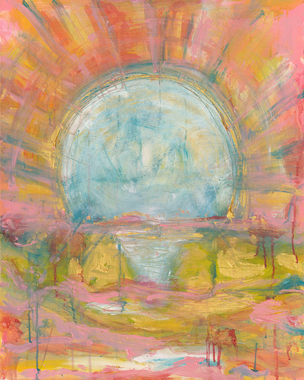 THE COLORS OF LIGHT (Los Colores de la Luz), original painting by Klara Chavarría, acrylic and inks on canvas, 2025