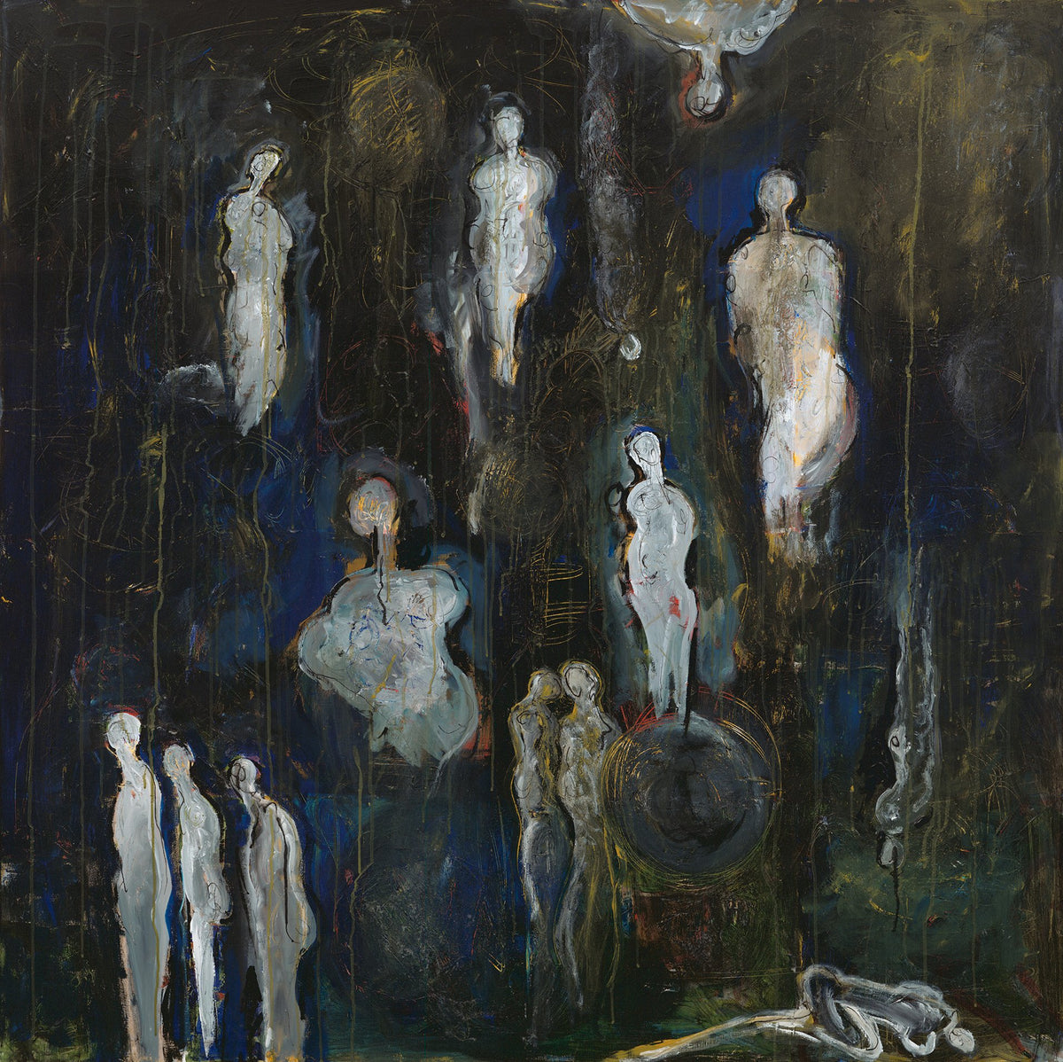 THE LIFE OF A SOUL (La Vida de un Alma), original painting by Klara Chavarría, acrylic, sand and ink on canvas, 2008