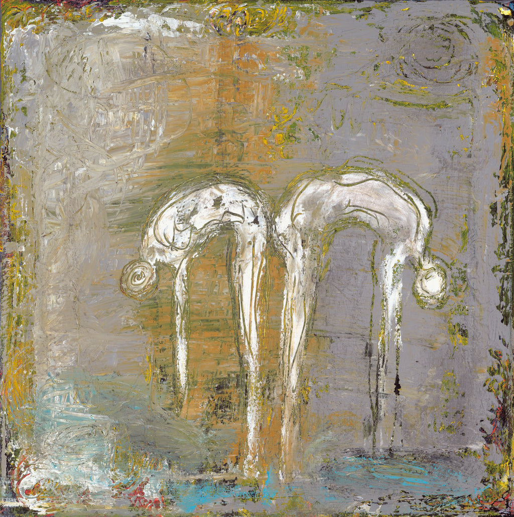 THE SEARCH (La Búsqueda), original painting by Klara Chavarría, acrylic and mixed media on linen, 2016