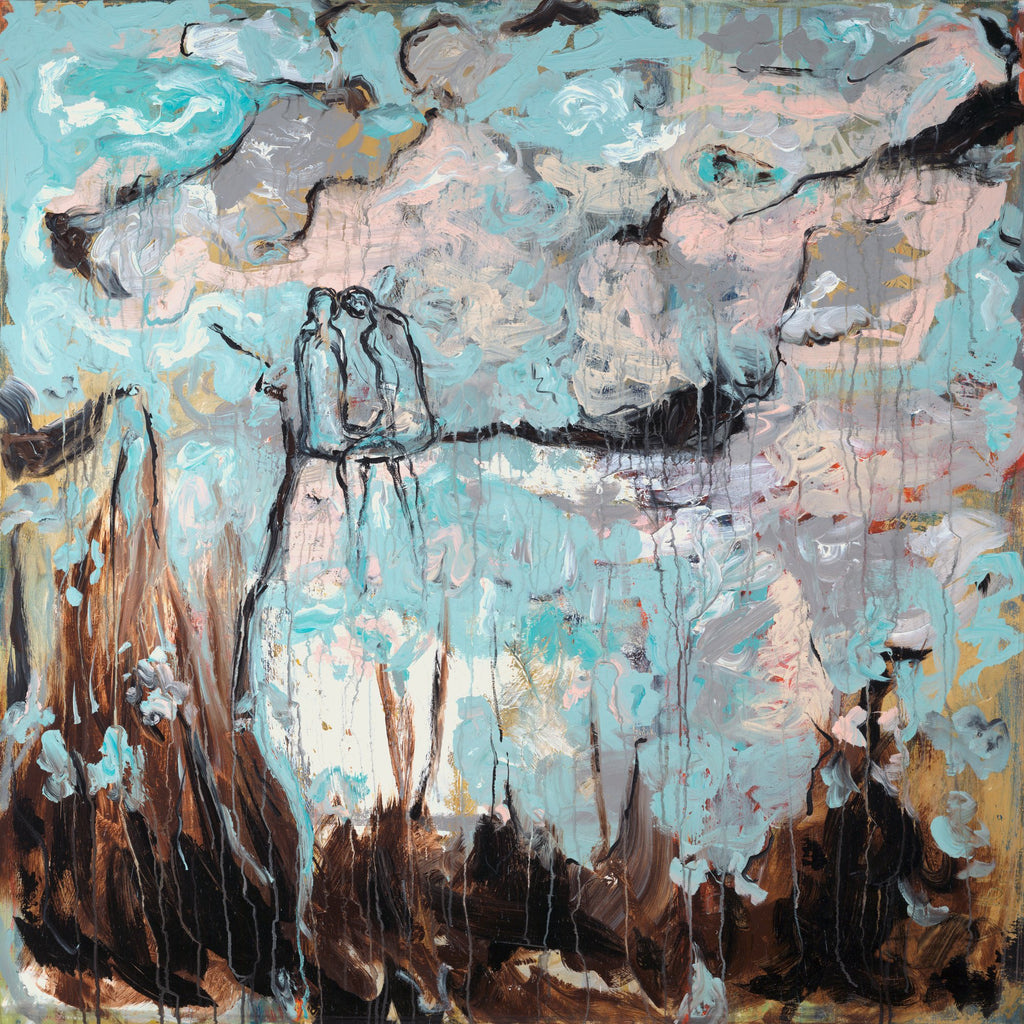 THE UNCONDITIONAL (Lo Incondicional), original painting by Klara Chavarría, acrylic, oil, sands and ink on canvas, 2022