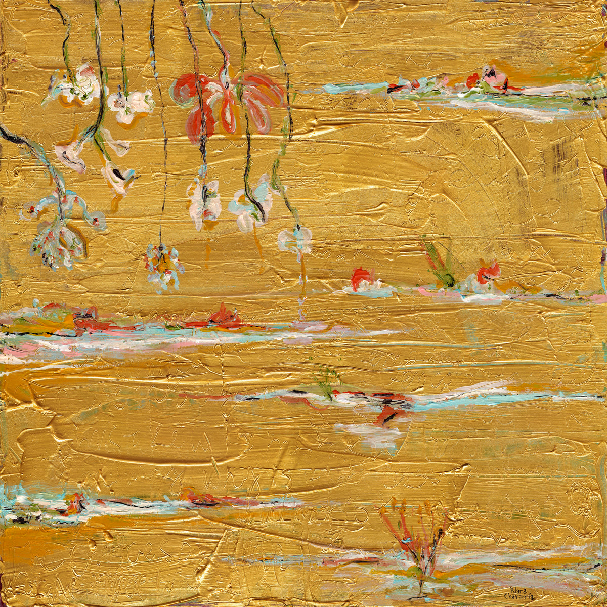THE UNKNOWN STORIES OF FLOWERS II (Las Historias Desconocidas de las Flores II), original painting by Klara Chavarría, acrylic on canvas, 2025-2026