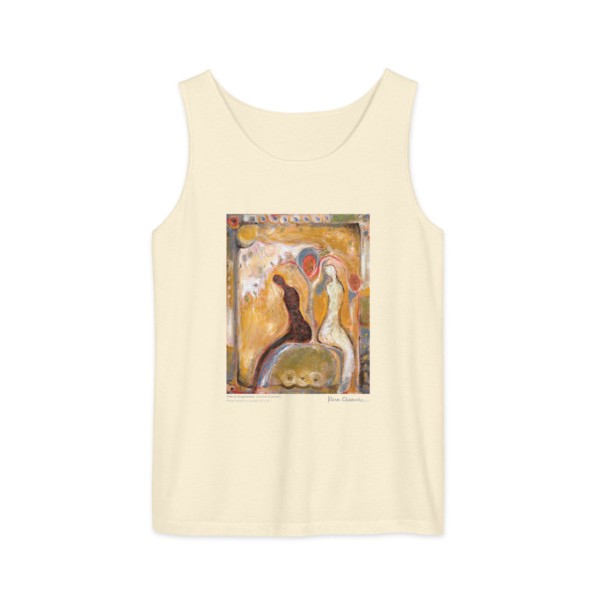 PATH TO FORGIVENESS unisex tank top, Ivory, flat front