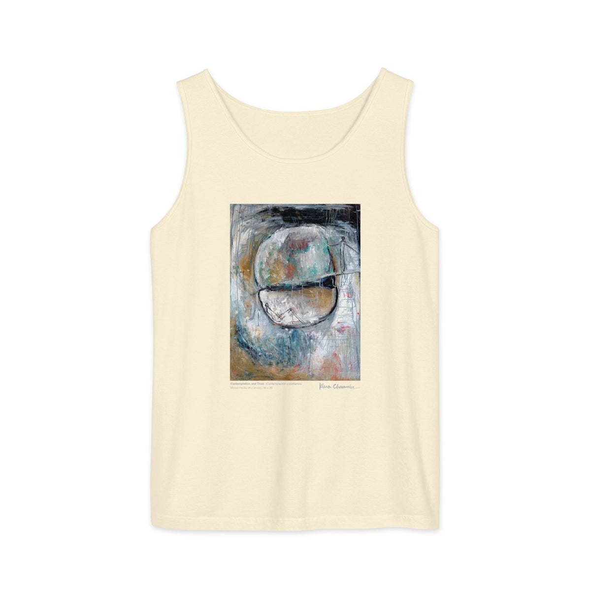 CONTEMPLATION AND TRUST Unisex Garment-Dyed Tank Top – Ivory – front