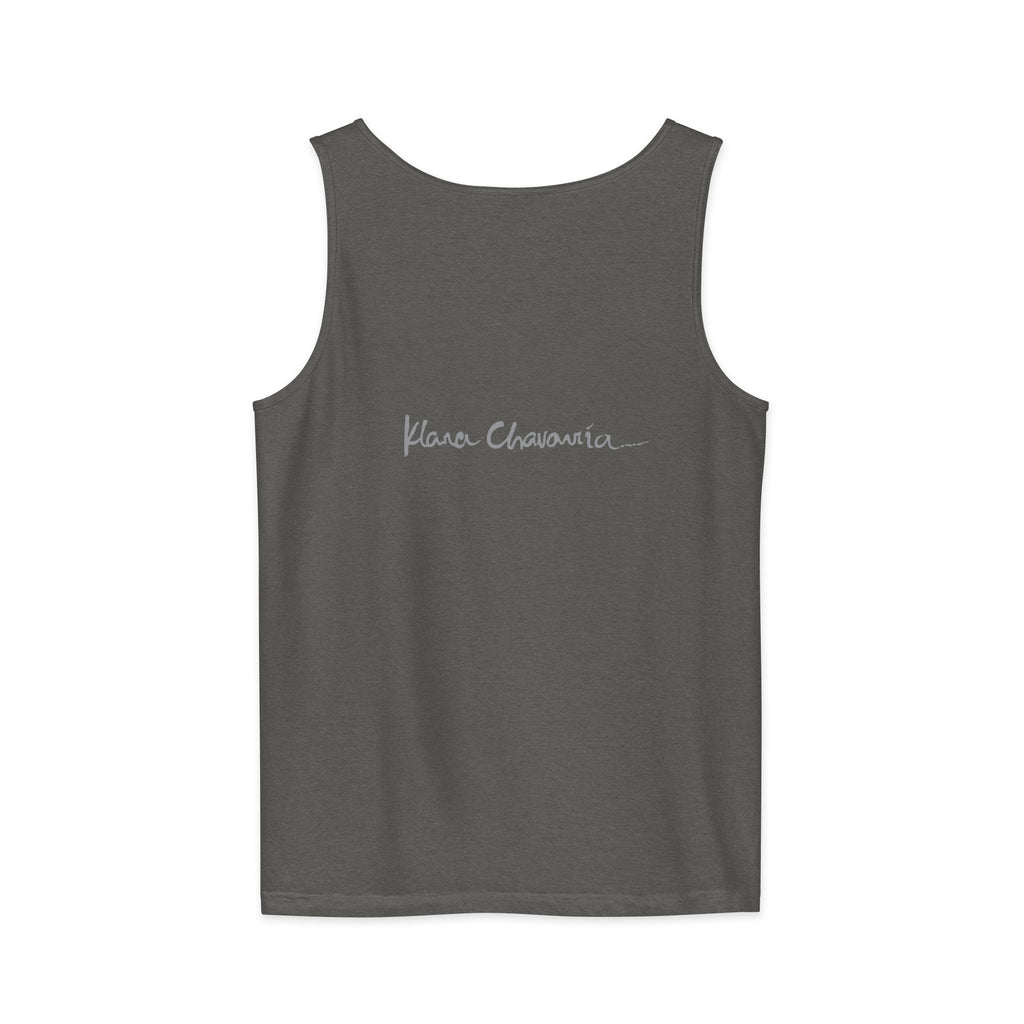 PATH TO FORGIVENESS unisex tank top, Pepper, flat back with signature