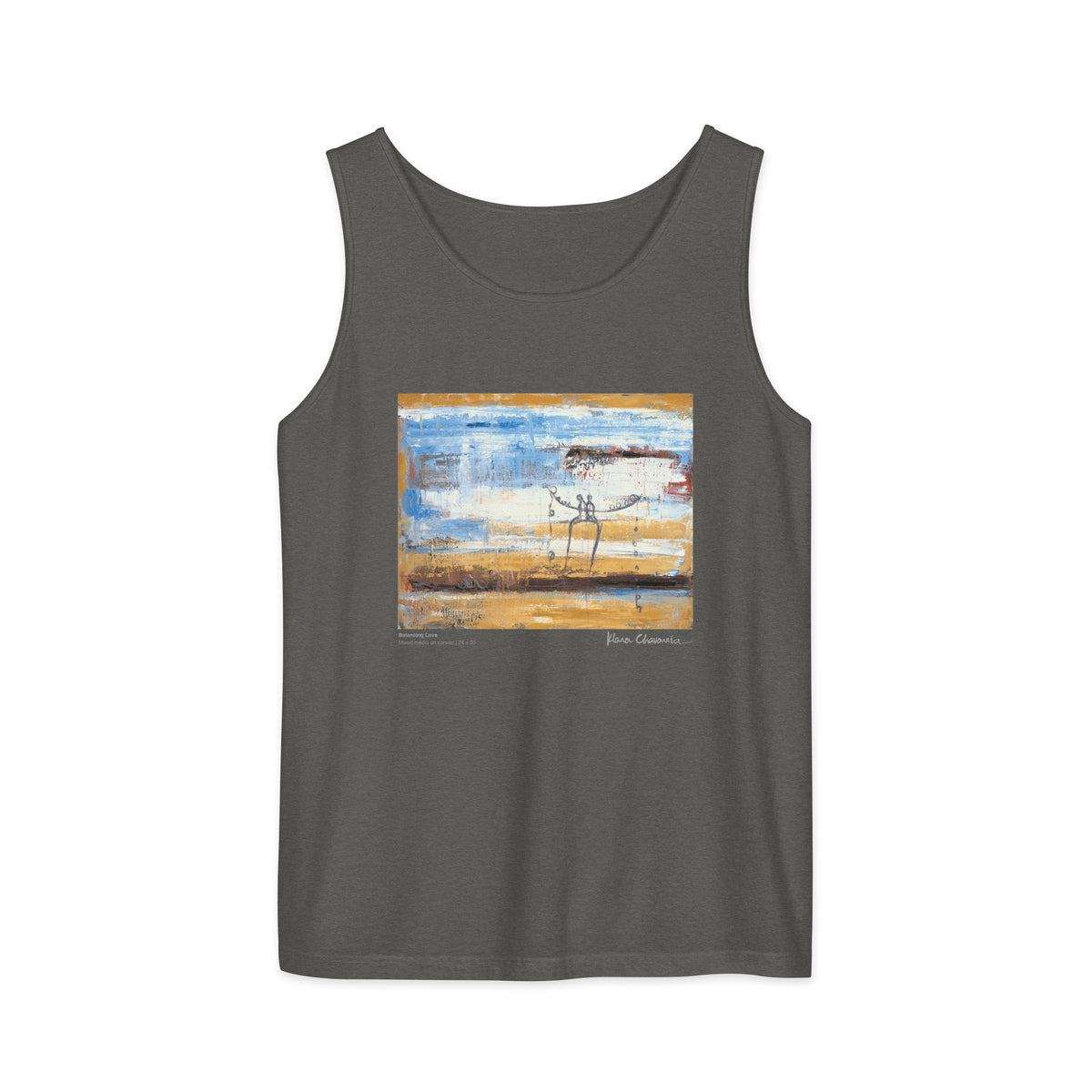BALANCING LOVE unisex tank top, Pepper, flat front