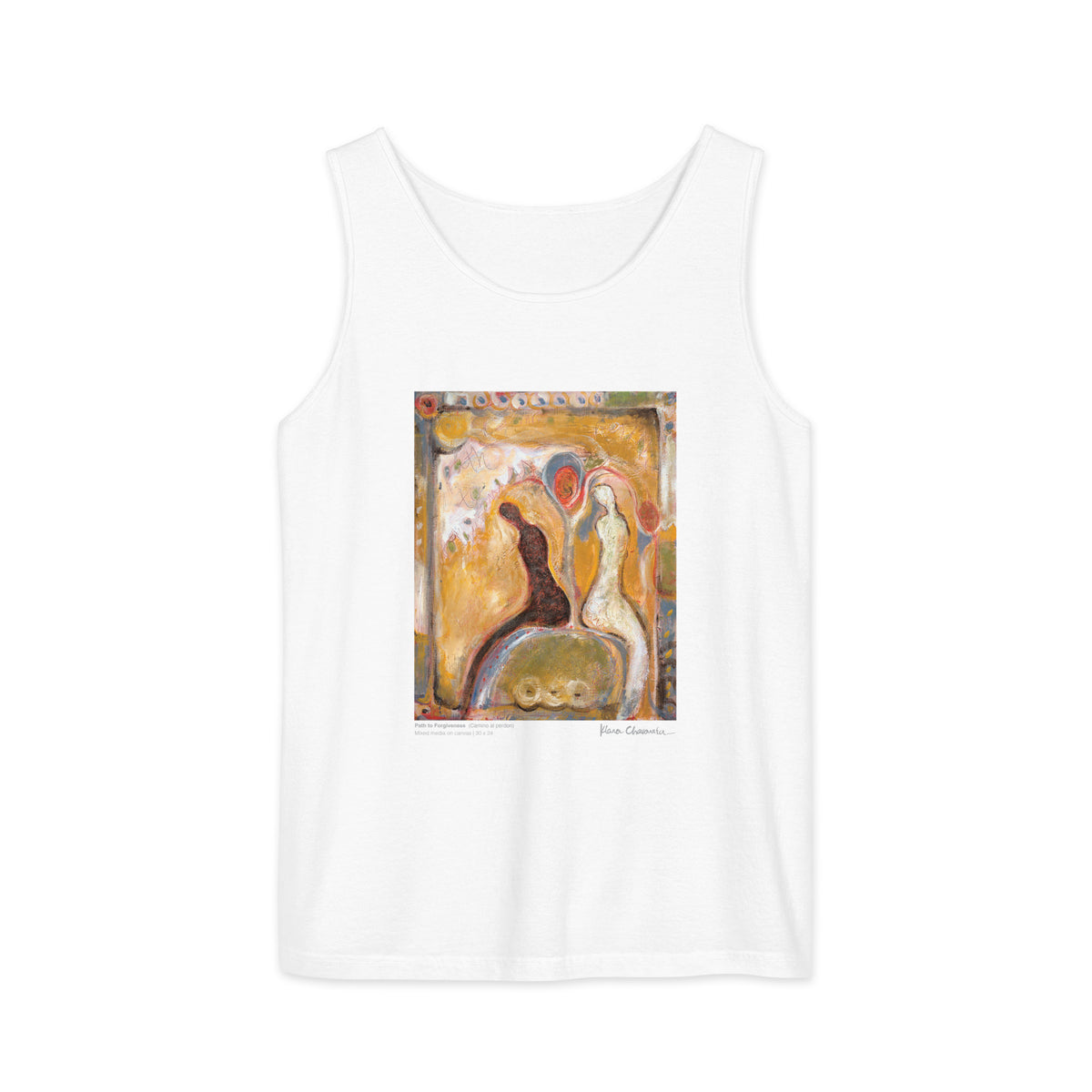 PATH TO FORGIVENESS unisex tank top, White, flat front