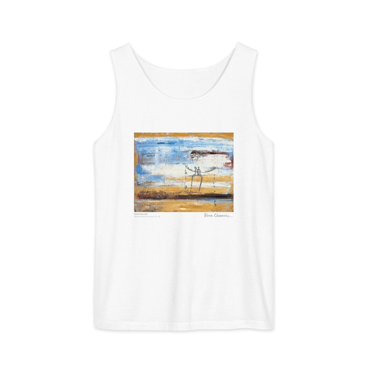 BALANCING LOVE unisex tank top, White, flat front