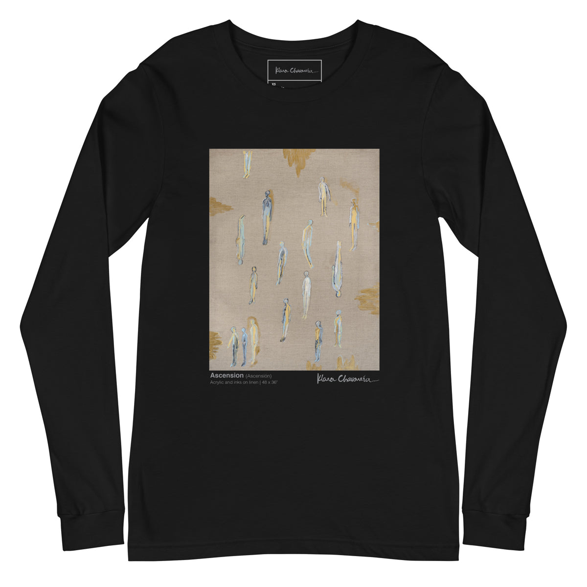 ASCENSION unisex long sleeve tee in Black – flat front