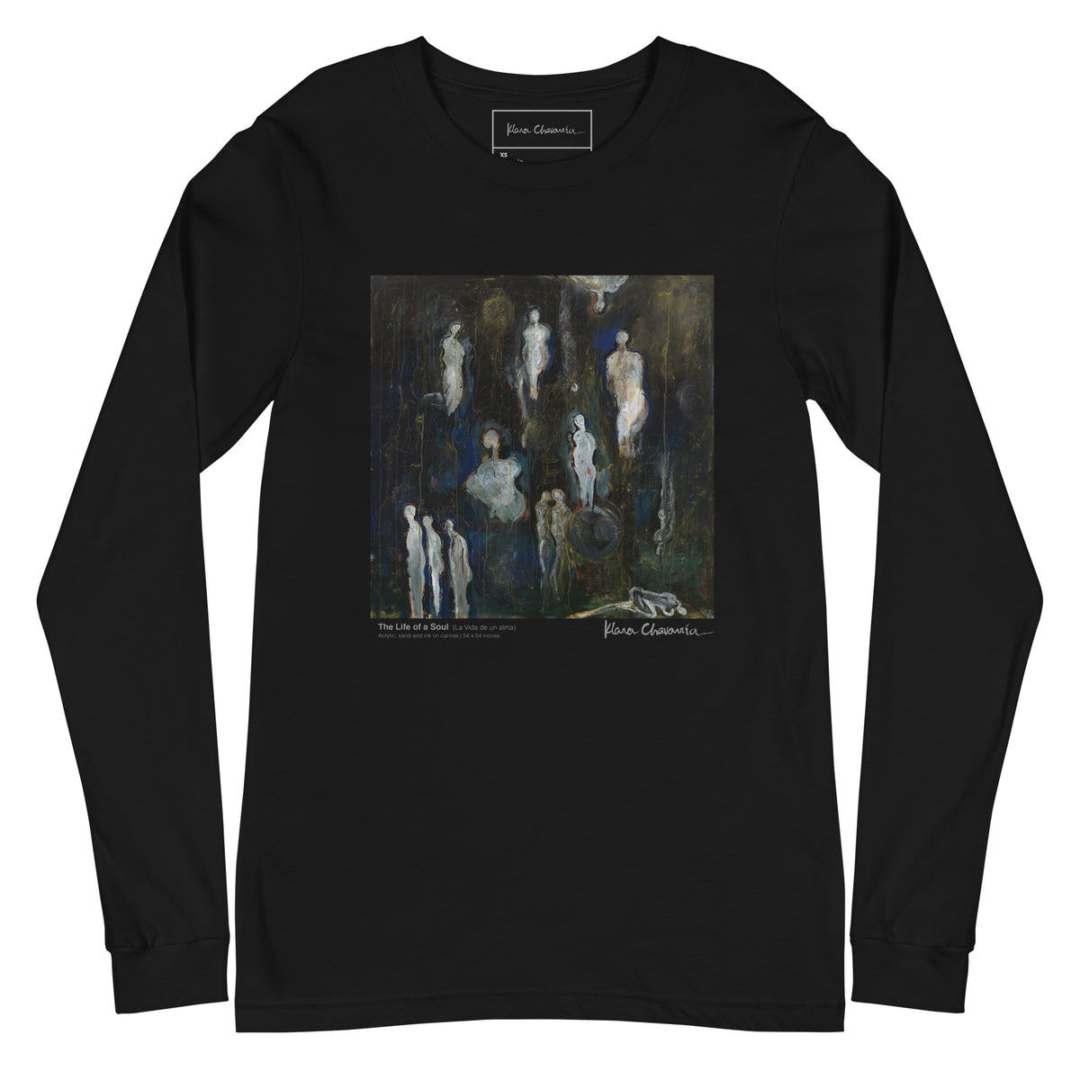 THE LIFE OF A SOUL unisex long sleeve tee in Black – flat front