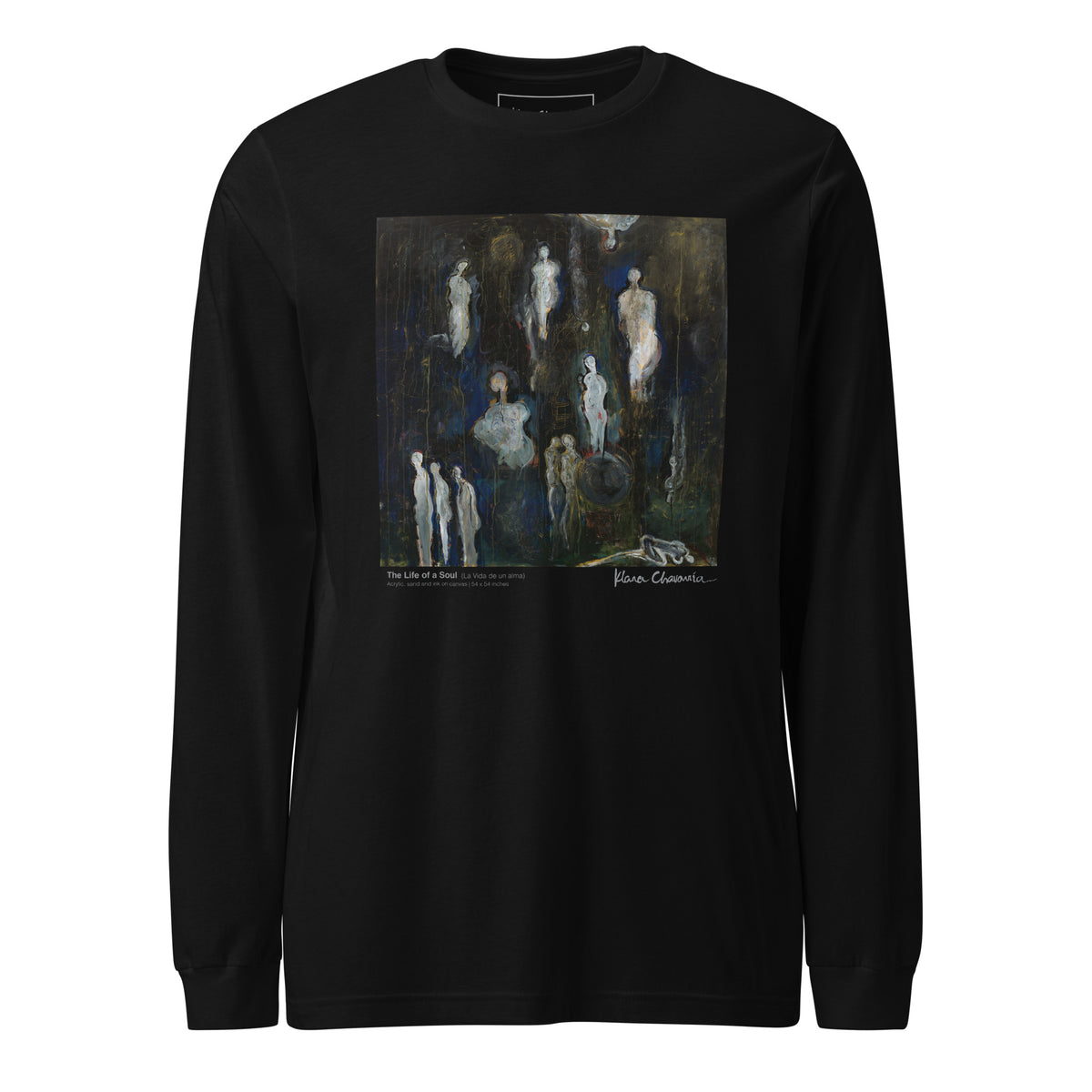THE LIFE OF A SOUL unisex long sleeve tee in Black – flat front