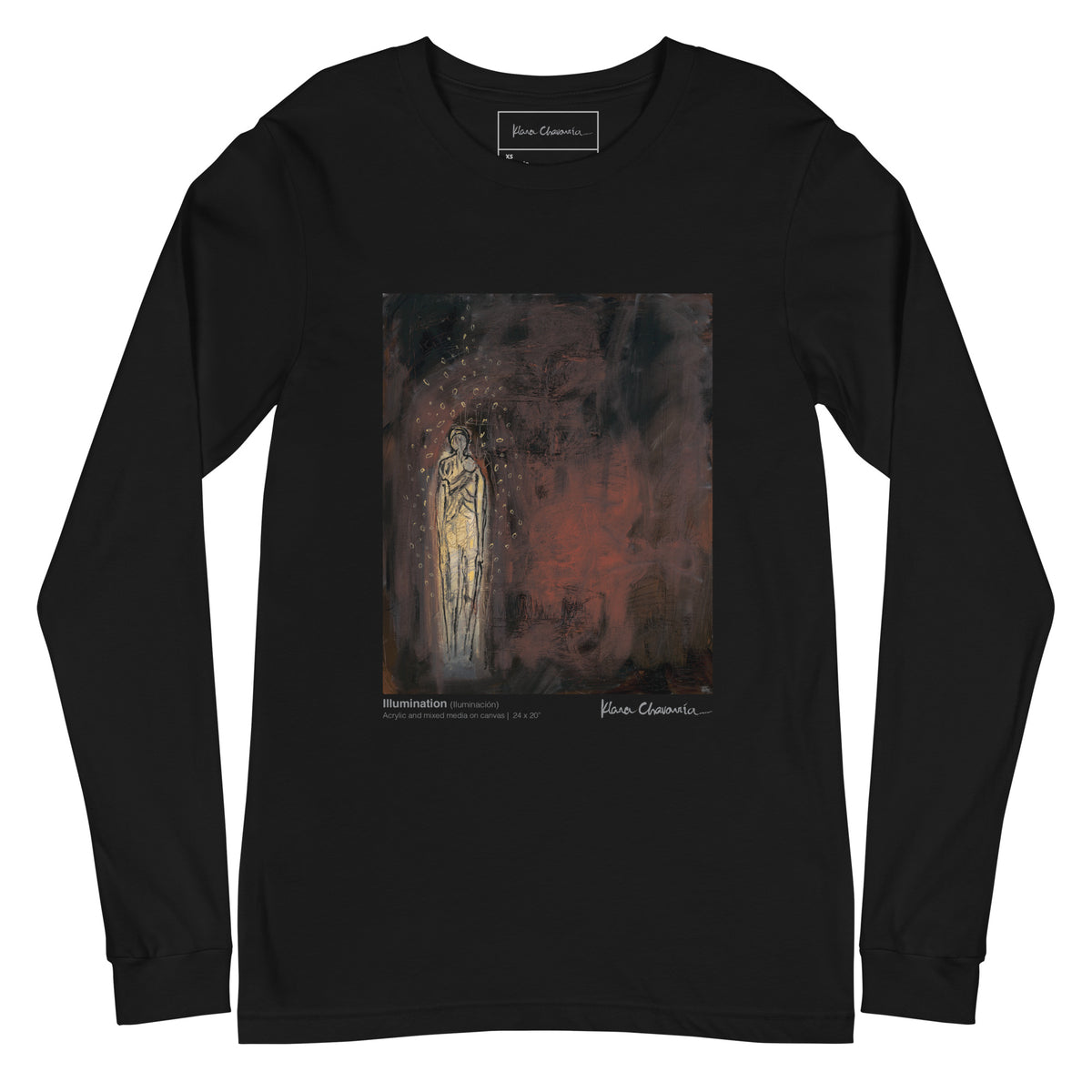 ILLUMINATION unisex long sleeve tee in Black – flat front