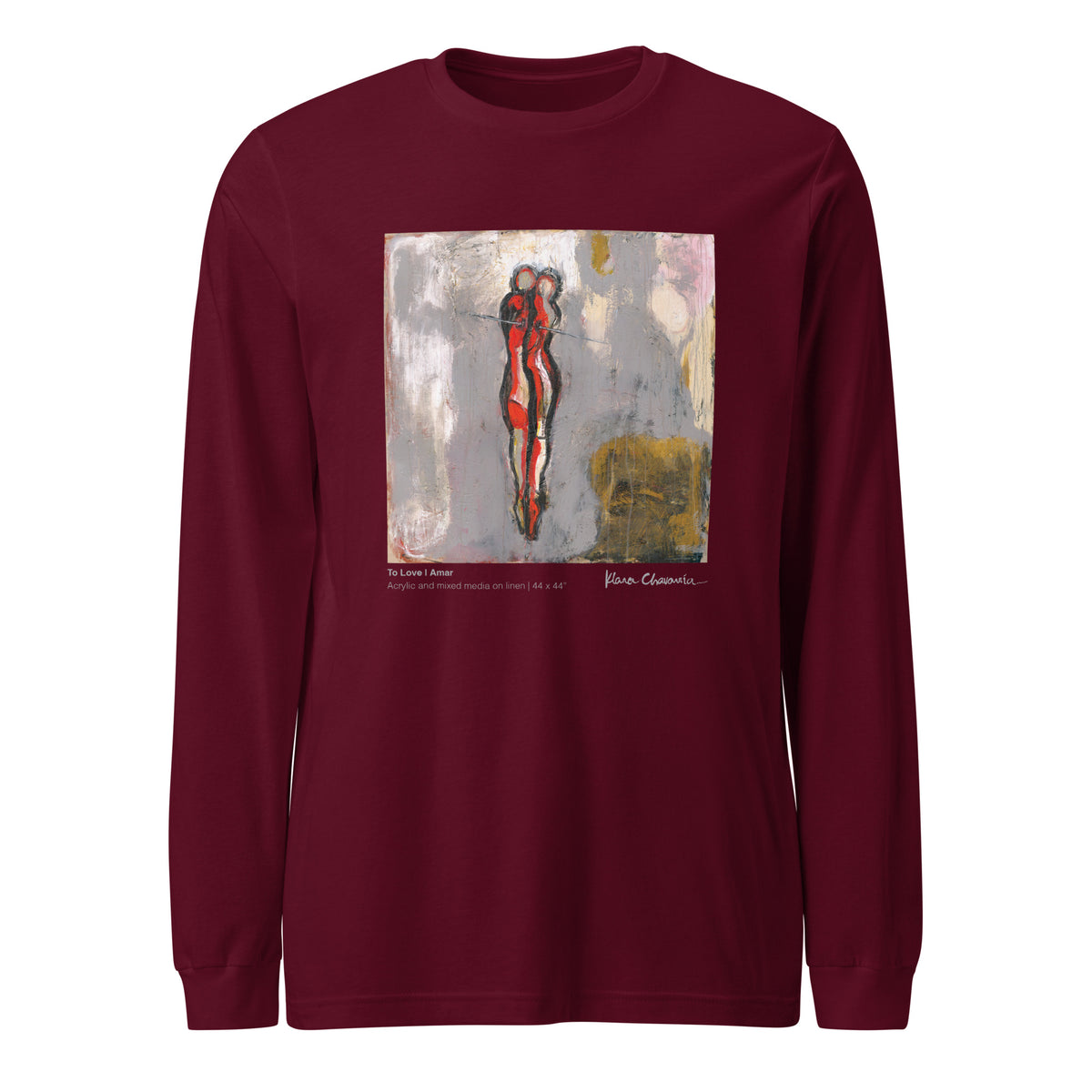 TO LOVE unisex long sleeve tee in Maroon – flat front