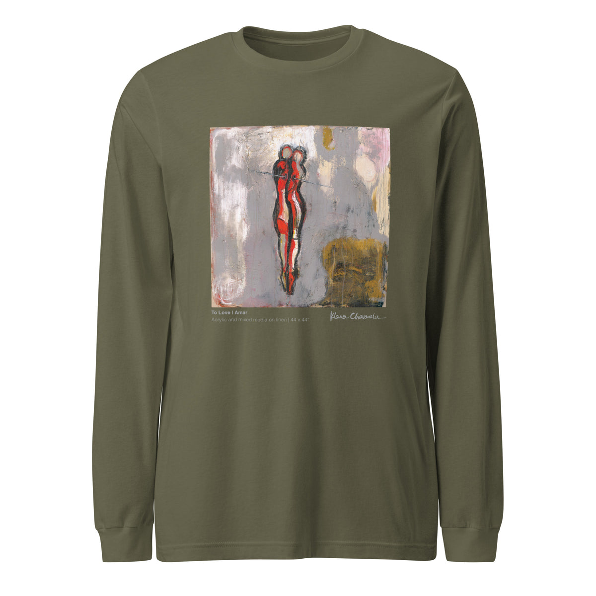 TO LOVE unisex long sleeve tee in Military Green – flat front