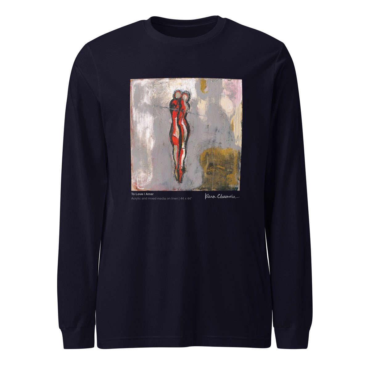 TO LOVE unisex long sleeve tee in Navy – flat front