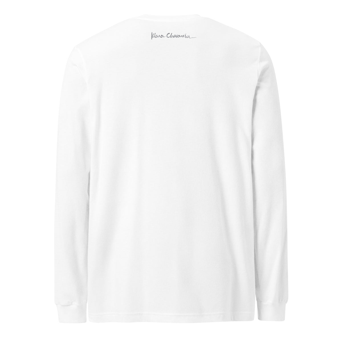TO LOVE unisex long sleeve tee in White – flat back