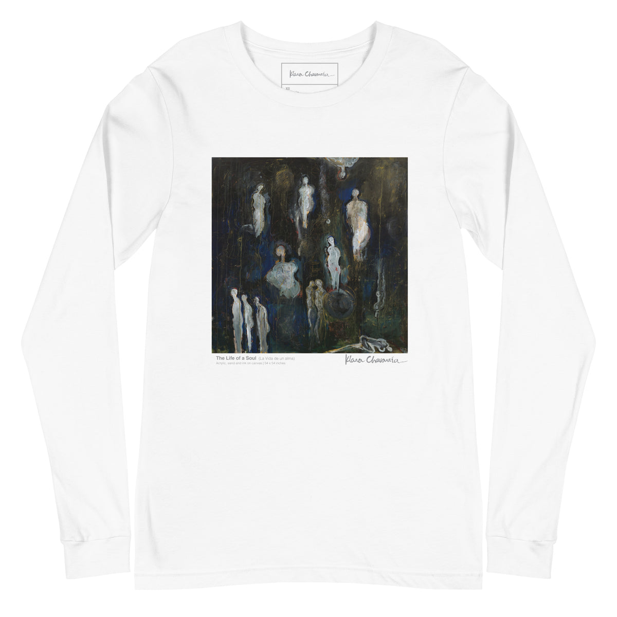 THE LIFE OF A SOUL unisex long sleeve tee in White – flat front