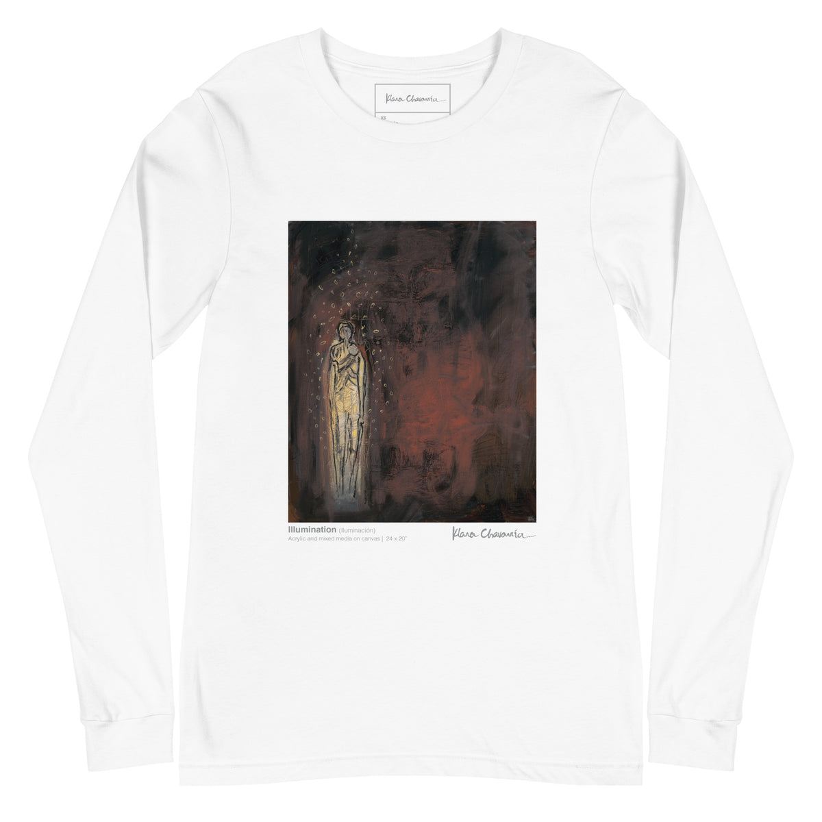 ILLUMINATION unisex long sleeve tee in White – flat front