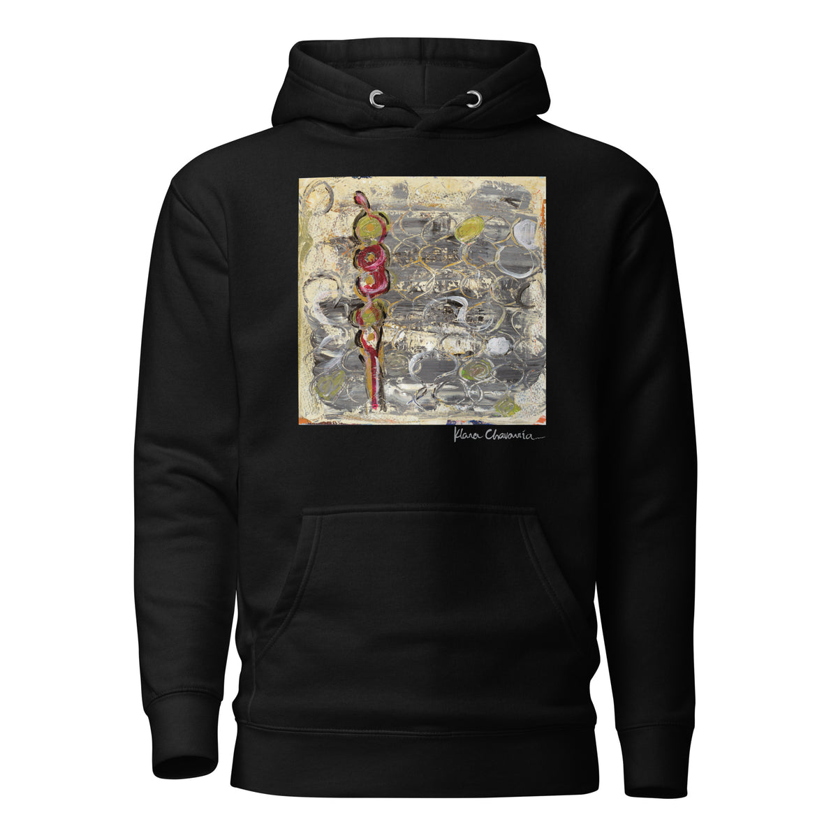 I AM HERE II hoodie – Black – flat front