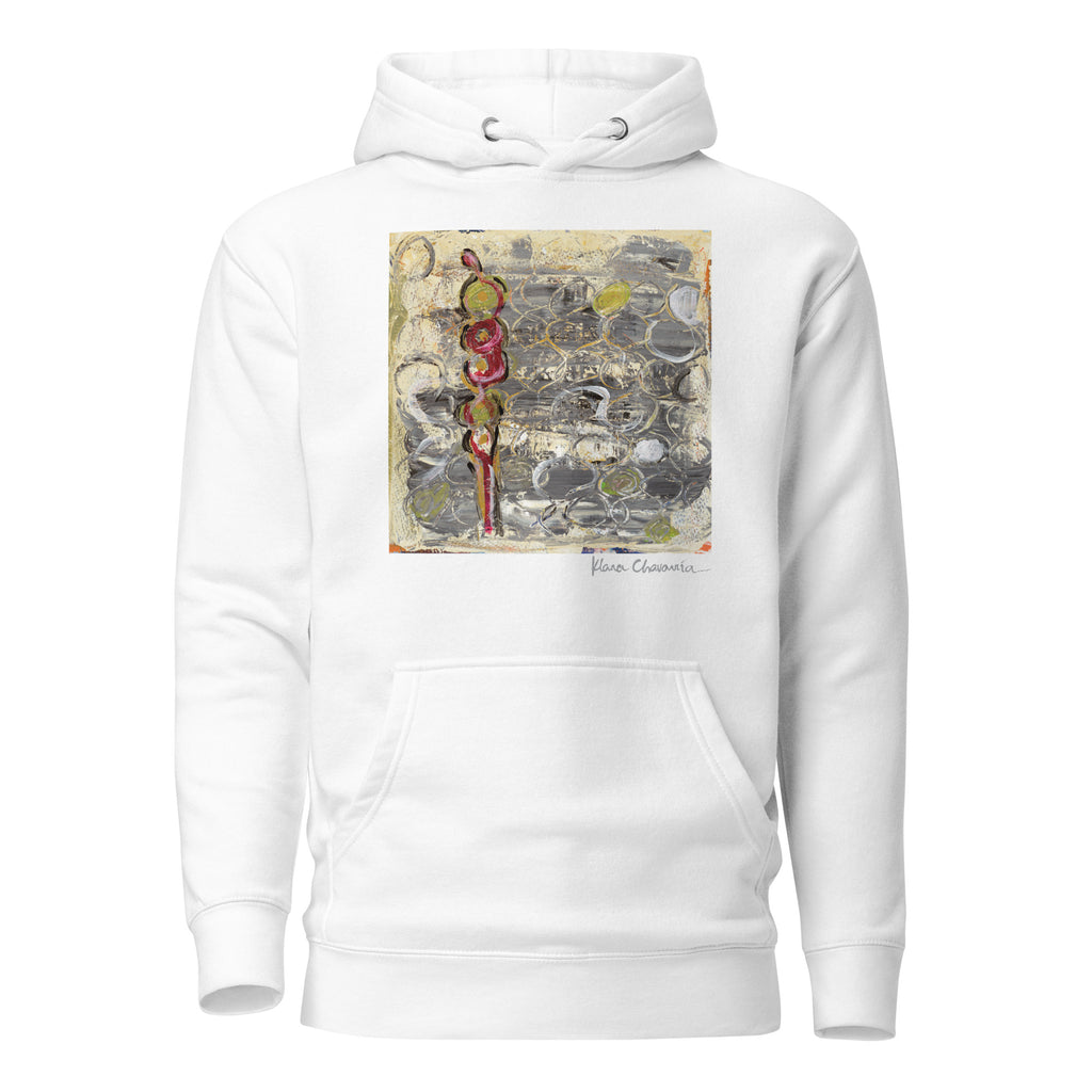 I AM HERE II hoodie – White – flat front