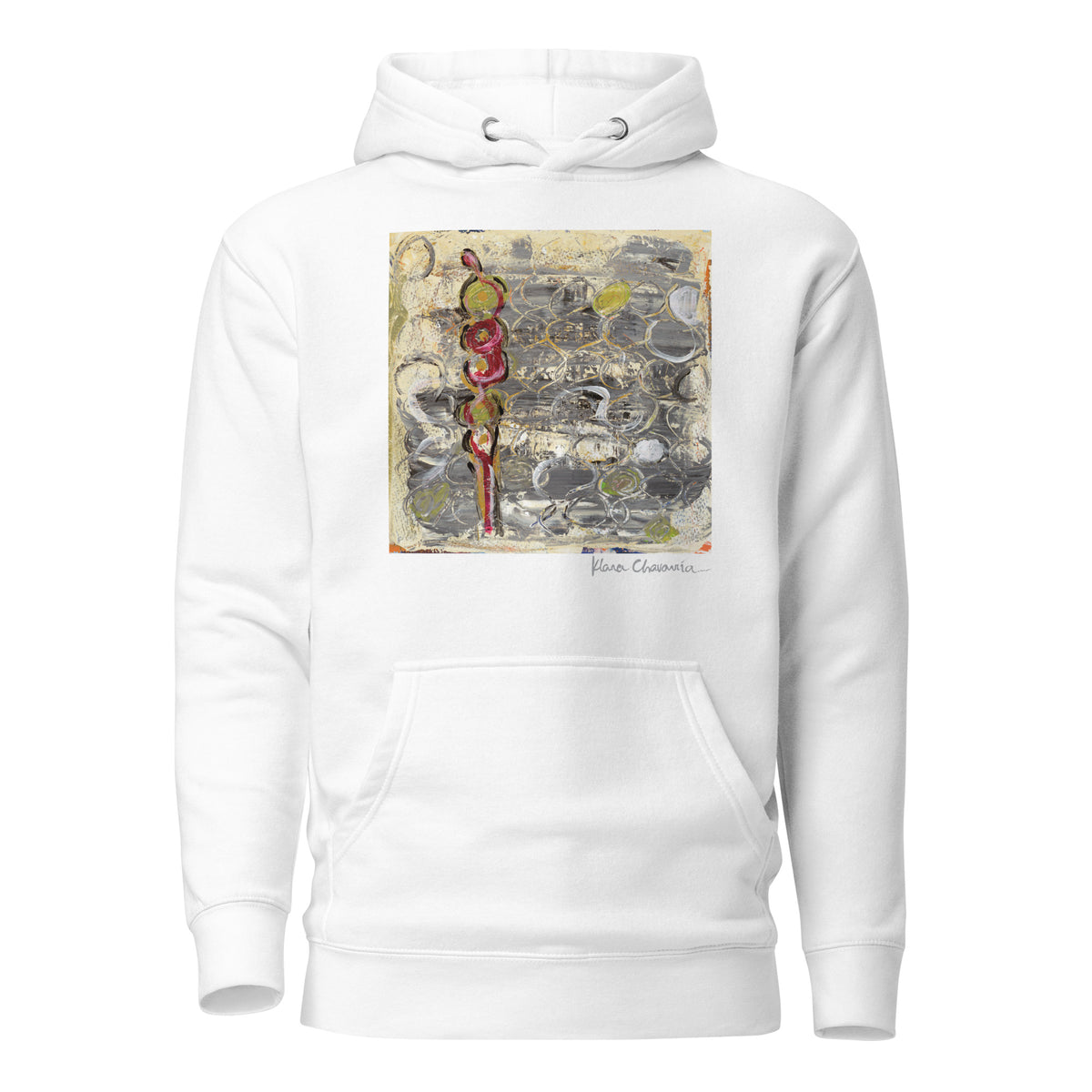 I AM HERE II hoodie – White – flat front