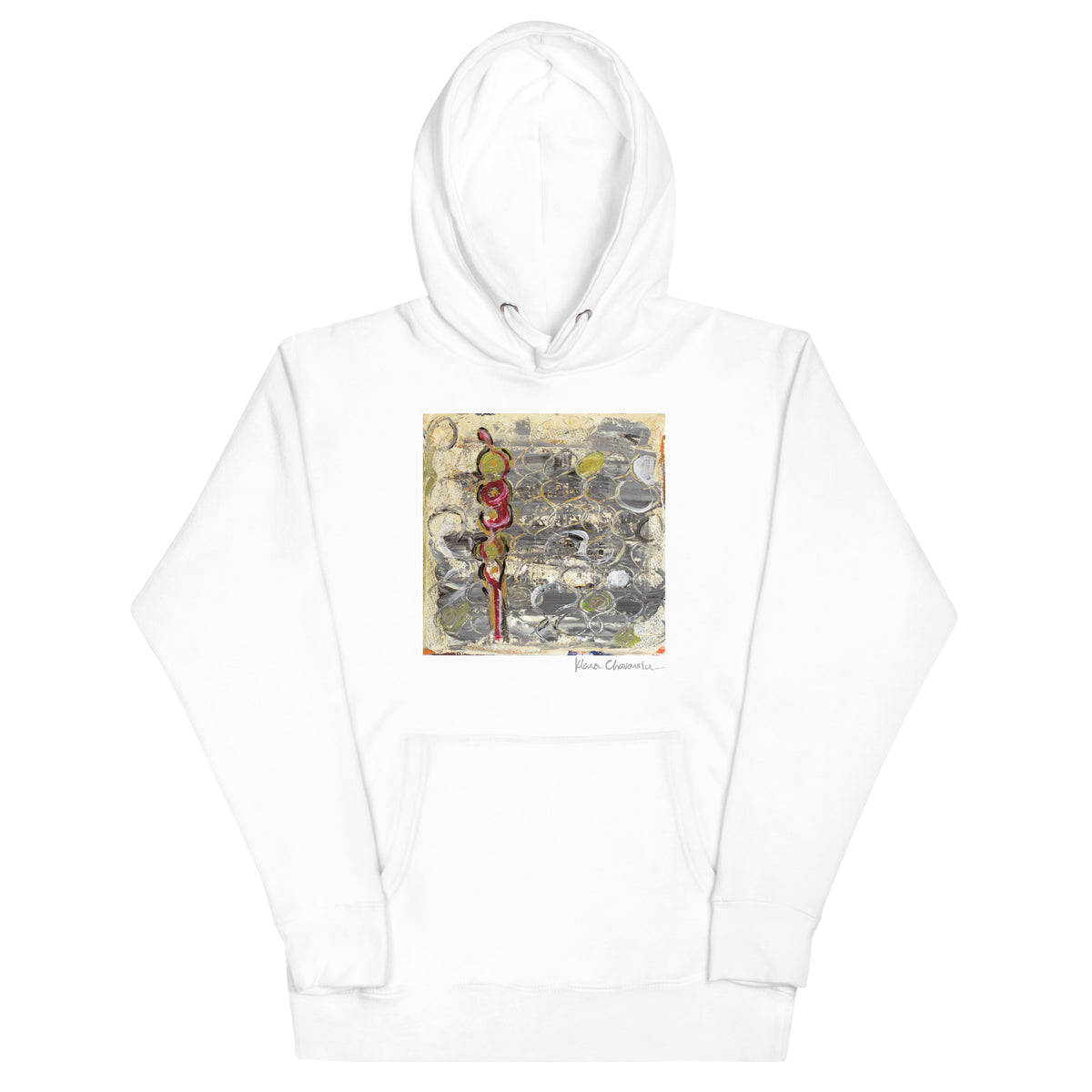 I AM HERE II Unisex Premium Pullover Hoodie – White – front