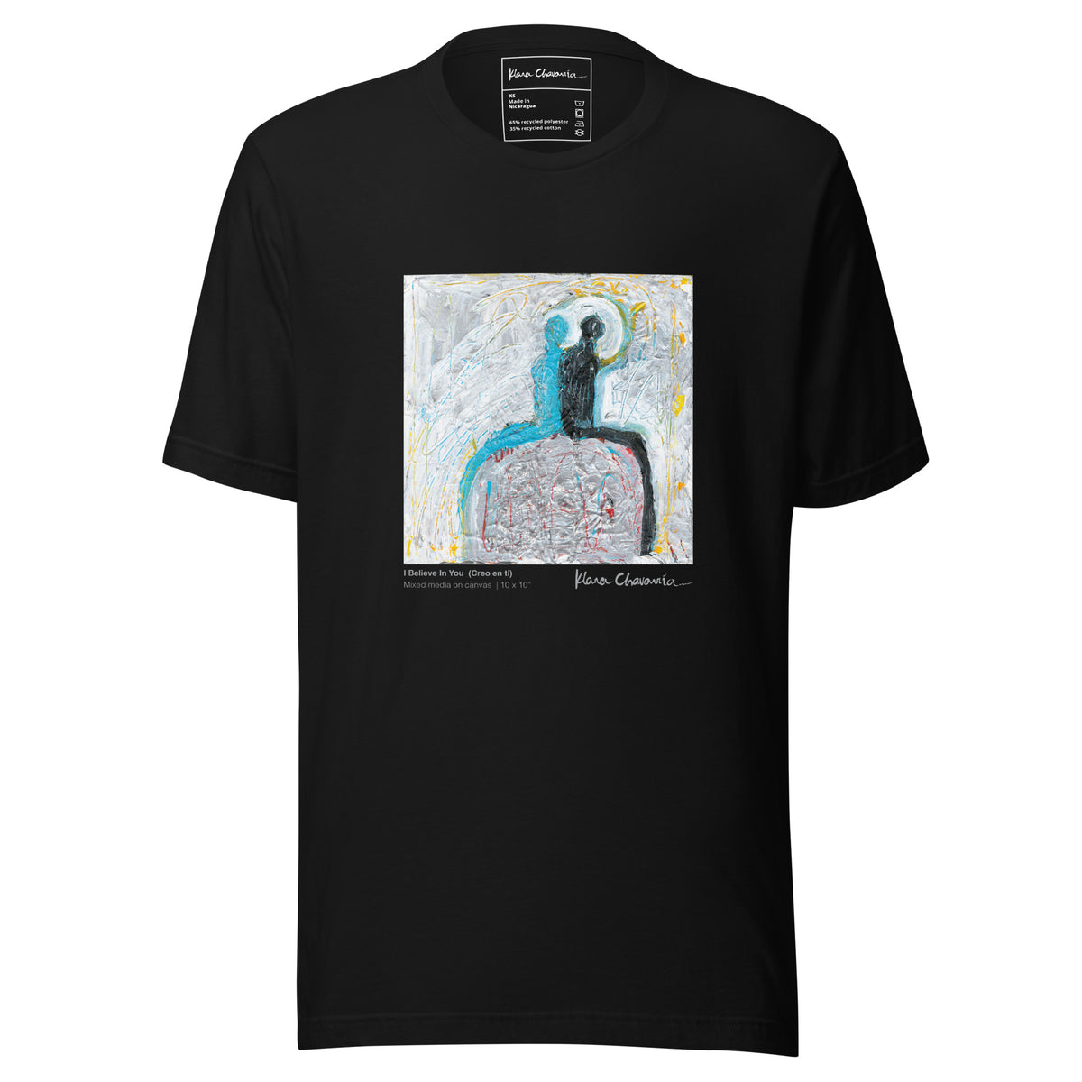 I BELIEVE IN YOU unisex eco t-shirt in Black – flat front