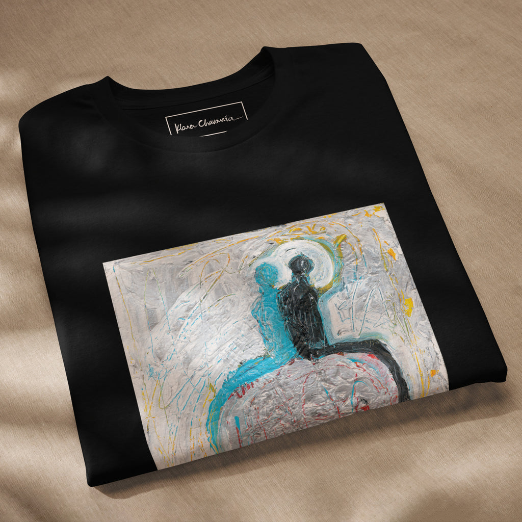 I BELIEVE IN YOU unisex eco t-shirt in Black – folded