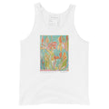 ONCE UPON A TIME... OUR STORY WITH NATURE unisex tank top in White – flat front