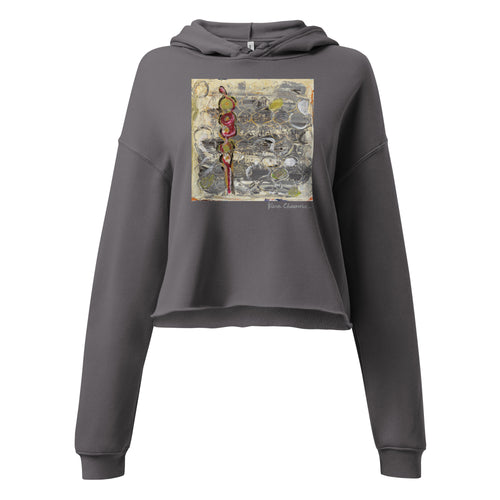 I AM HERE II crop hoodie – Storm – flat front