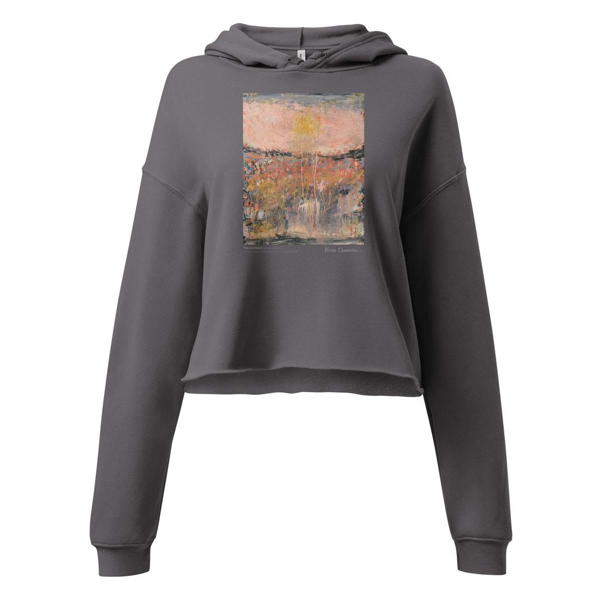 THE GRATEFUL crop hoodie – Storm – flat front