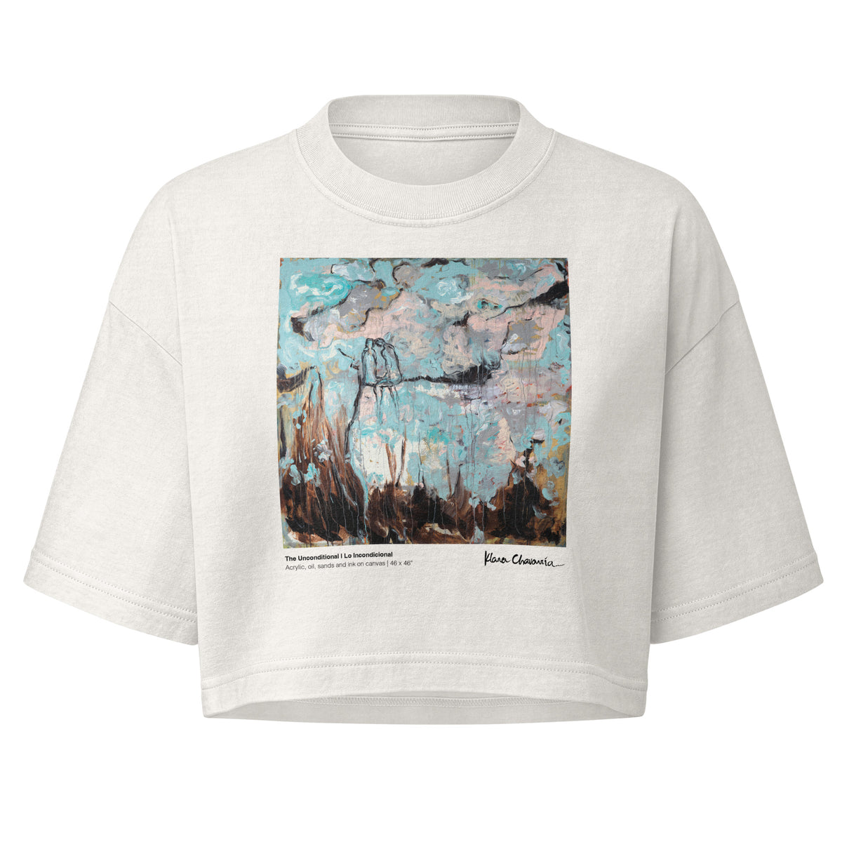 THE UNCONDITIONAL women's garment dye cropped tee in Vintage White – flat front